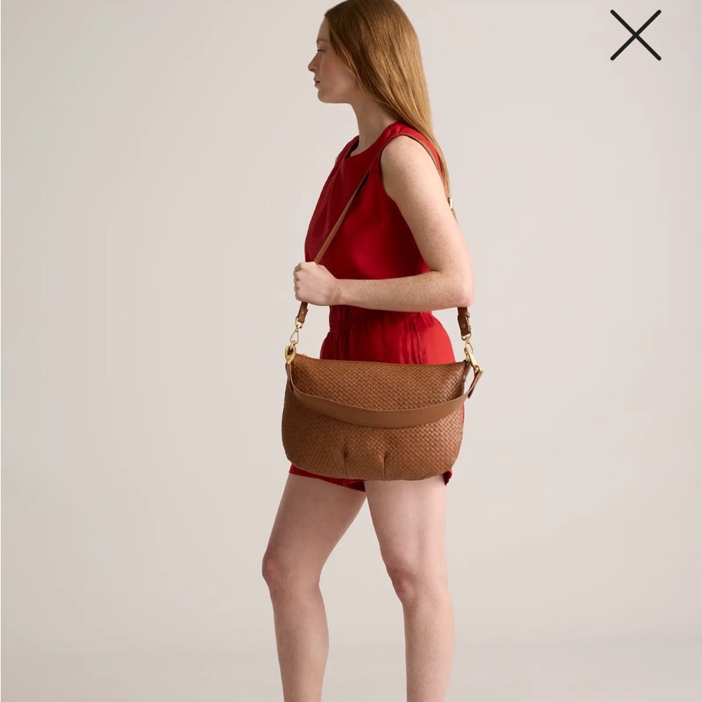 Quince Woven Crossbody Bag in Cognac Brown - Picture 6 of 6